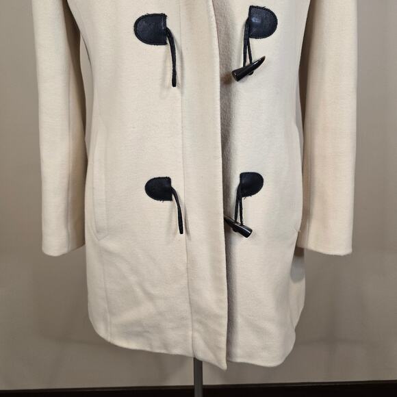Women's Pendleton Beige Wool Cashmere Blend Hooded Pea Coat | Size 10 - Picture 5 of 13